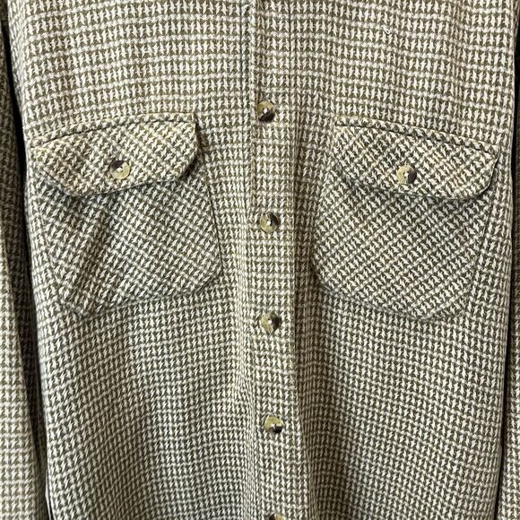 Bad Boy Vintage Shacket Jacket Shirt Button Up Thick Cotton Plaid Brown Green L - Picture 2 of 10